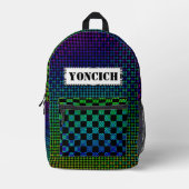 Sac À Dos Imprimé Psycho Checkers par Kenneth Yoncich (Recto)