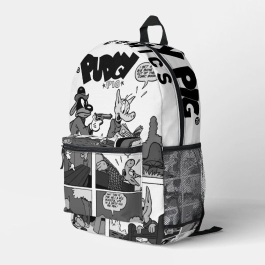 Sac À Dos Imprimé PUDGY Pig Comics Backpack  (Coin arrière droit)
