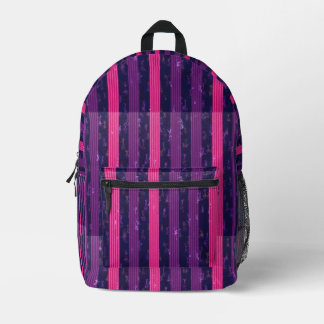 Sac À Dos Imprimé Purple and Pink Stripes 