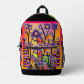 Sac À Dos Imprimé Purple Blossoms Collage Travel School Randonnée (Recto)