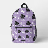 Sac À Dos Imprimé Purple Custom Love Empreinte de patte Amoureux des (Recto)