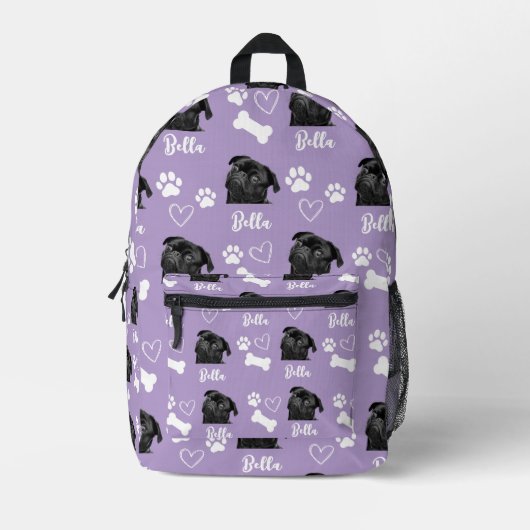 Sac À Dos Imprimé Purple Custom Love Empreinte de patte Amoureux des (Recto)