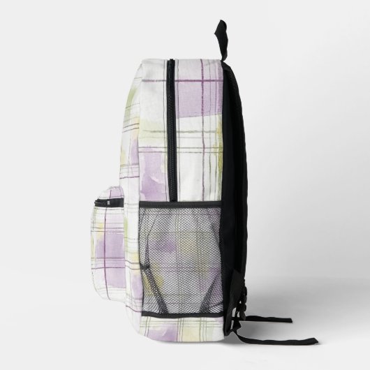 Sac À Dos Imprimé Purple Yellow Green White Plaid (Droite)
