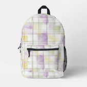 Sac À Dos Imprimé Purple Yellow Green White Plaid (Recto)