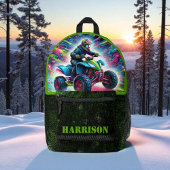Sac À Dos Imprimé Quad Moto Cool Grunge Vert