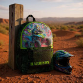 Sac À Dos Imprimé Quad Moto Cool Grunge Vert