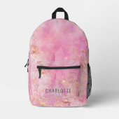Sac À Dos Imprimé Quartz rose personnalisé (Recto)