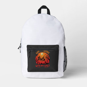 Sac À Dos Imprimé Qu'est-ce qui ne va pas dans la vie Halloween Chat