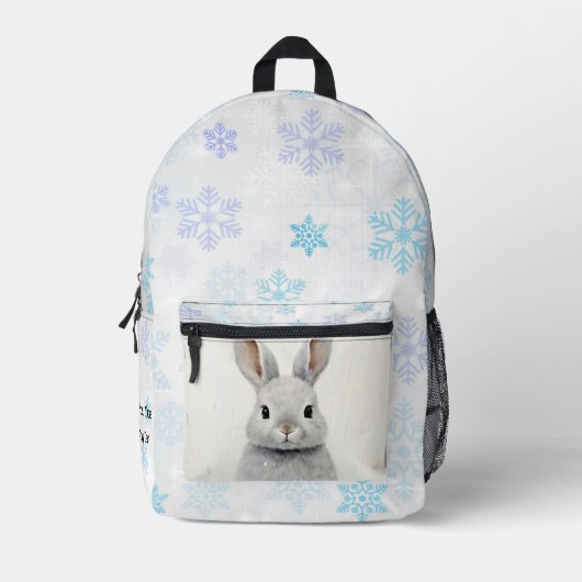 Sac À Dos Imprimé Rabbit d'hiver personnalisé amour mignon esthétiqu (Recto)