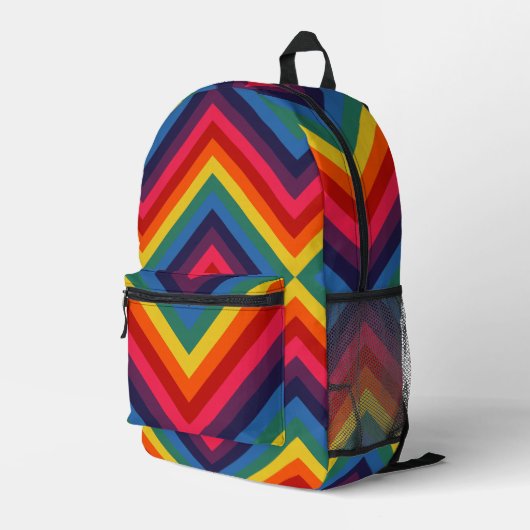 Sac À Dos Imprimé Rainbow Diamond Motif (Coin arrière droit)