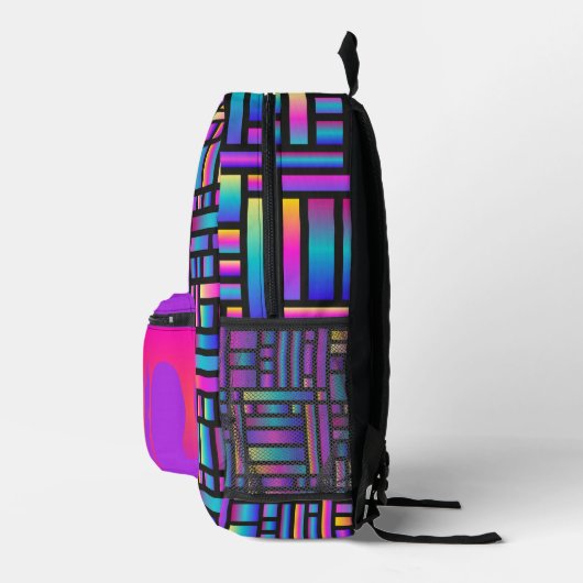 Sac À Dos Imprimé Rainbow Grid Glow Personalized Drip Pocket Edition (Droite)