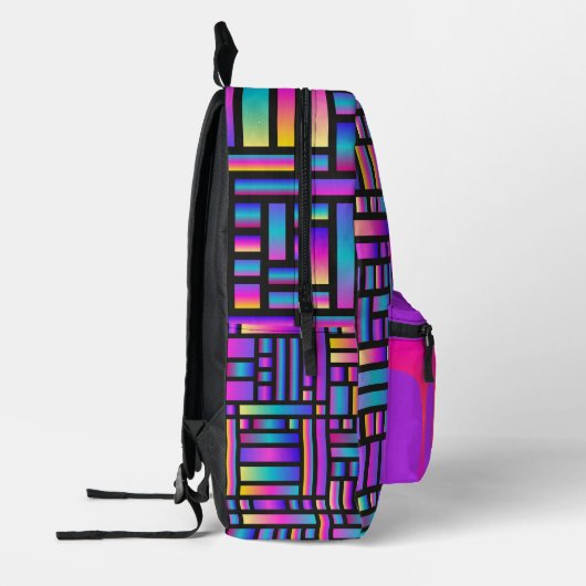 Sac À Dos Imprimé Rainbow Grid Glow Personalized Drip Pocket Edition (Gauche)