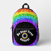 Sac À Dos Imprimé Rainbow Parties scintillant Pride LGBT soyez vos v (Recto)