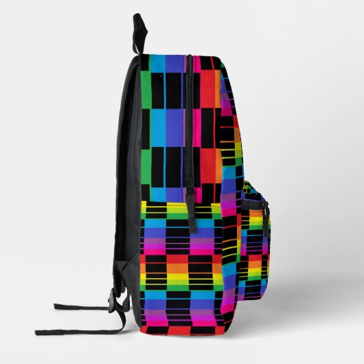 Sac À Dos Imprimé Rainbow Plaid Backpack With Black Detail (Gauche)