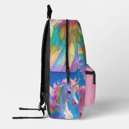 Sac À Dos Imprimé Rainbow Winged Prancing Unicorn  (Gauche)