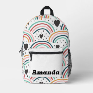 Sac À Dos Imprimé Rainbows et Hearts Personnalisés