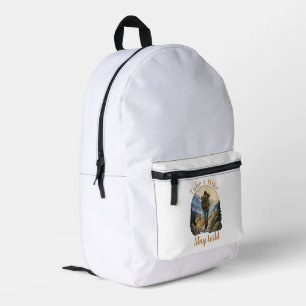 Sac À Dos Imprimé Randonnée Vintage avec Chien Badge Rétro Randonnée