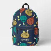 Sac À Dos Imprimé Raquettes de tennis Padel, balles Personnalisées (Recto)