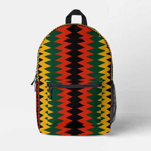 Sac À Dos Imprimé Rasta Couleurs Chevron Design (Recto)