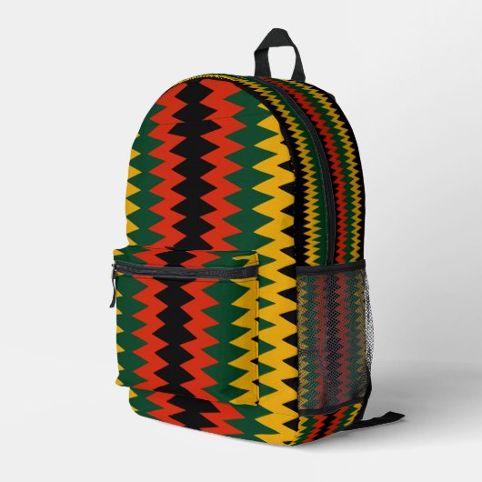 Sac À Dos Imprimé Rasta Couleurs Chevron Design (Coin arrière droit)
