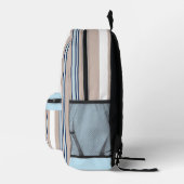 Sac À Dos Imprimé Rayure classique beige, blanc et bleu (Droite)
