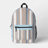 Sac À Dos Imprimé Rayure classique beige, blanc et bleu (Recto)