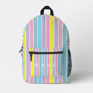 Sac À Dos Imprimé Rayure de couleur pastel arc-en-ciel