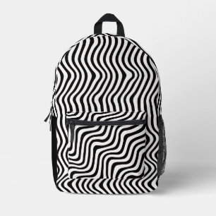 Sac À Dos Imprimé Rayure ondulée noir et blanc