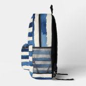 Sac À Dos Imprimé Rayures Bleu Blanc (Droite)