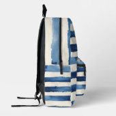 Sac À Dos Imprimé Rayures Bleu Blanc (Gauche)