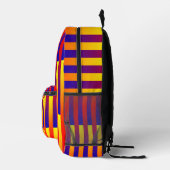 Sac À Dos Imprimé Rayures Bleu Rouge Jaune (Droite)
