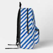 Sac À Dos Imprimé Rayures bleues sur fond blanc (Gauche)