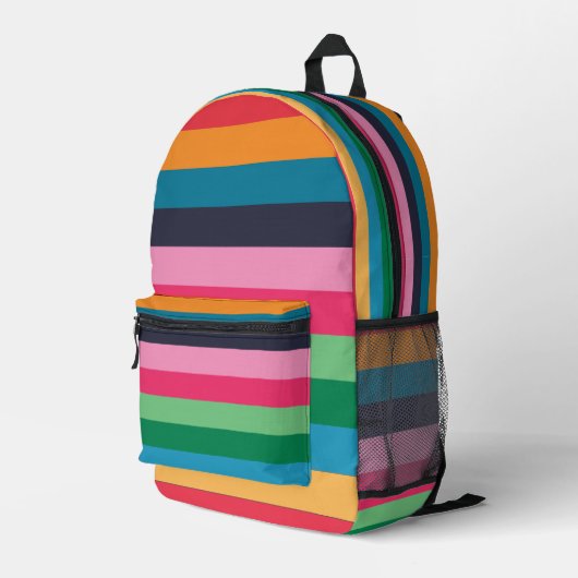 Sac À Dos Imprimé Rayures Colorées (Coin arrière droit)