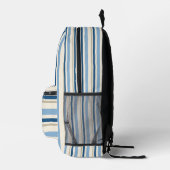 Sac À Dos Imprimé Rayures de cabane indigo côtière (Droite)