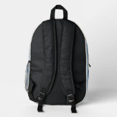 Sac À Dos Imprimé Rayures de cabane indigo côtière (Verso)