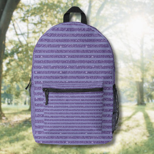 Sac À Dos Imprimé Rayures horizontales de style pailleté d'améthyste