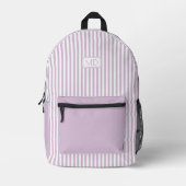 Sac À Dos Imprimé Rayures Lilac Lilac Lumineuses Monogrammes Personn (Recto)
