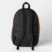 Sac À Dos Imprimé Rayures Marron Noir Orange (Verso)