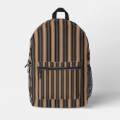 Sac À Dos Imprimé Rayures Marron Toastées de Style Moderne avec Prof (Recto)