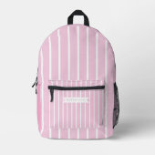 Sac À Dos Imprimé Rayures pastel rose blanc (Recto)