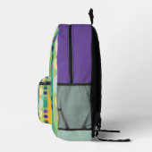 Sac À Dos Imprimé Rayures Points Vert Violet (Droite)