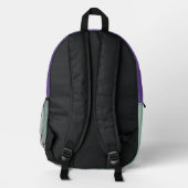 Sac À Dos Imprimé Rayures Points Vert Violet (Verso)