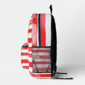 Sac À Dos Imprimé Rayures Rouges Blanches (Droite)