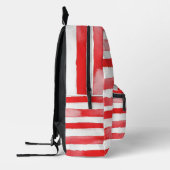 Sac À Dos Imprimé Rayures Rouges Blanches (Gauche)