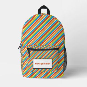 Sac À Dos Imprimé Rayures Tropicales Brillantes