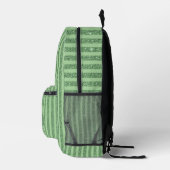 Sac À Dos Imprimé Rayures verticales simples en vert forêt pailleté (Droite)
