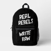 Sac À Dos Imprimé Real Rebels Write Raw, Cool Black (Recto)