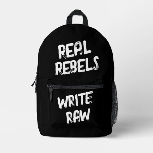 Sac À Dos Imprimé Real Rebels Write Raw, Cool Black (Recto)