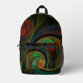 Sac À Dos Imprimé Reborn Green Art Abstrait (Recto)
