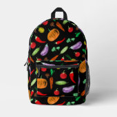 Sac À Dos Imprimé Récolte légumes tomate poivre carottes champignon  (Recto)